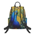thumbnail image 2 of Naloa Peacocks Print Lightweight DayBackpack Suitable for school, work, shopping, travel, etc., 2 of 5