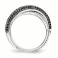 thumbnail image 2 of True Fire Sterling Silver Black & Clear CZ X  Polished Ring, 2 of 3