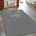 thumbnail image 4 of 4x6 Area Rugs, Grey Dandelion Non-Skid Rubber Backing Large Rectangle Rugs - Living Room Bedroom Home Office, Abstract Art Simple Floral Indoor Floor Mat Carpets Washable Rug, 4 of 9