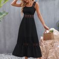 thumbnail image 4 of Vestido De Tirantes Sin Espalda Para Mujer Vestido largo de fiesta Casual Sexy Trendy Sexy Túnica Vestido Traje diario (Negro XXL) Ygjytge para Mujer Negro T S, 4 of 7