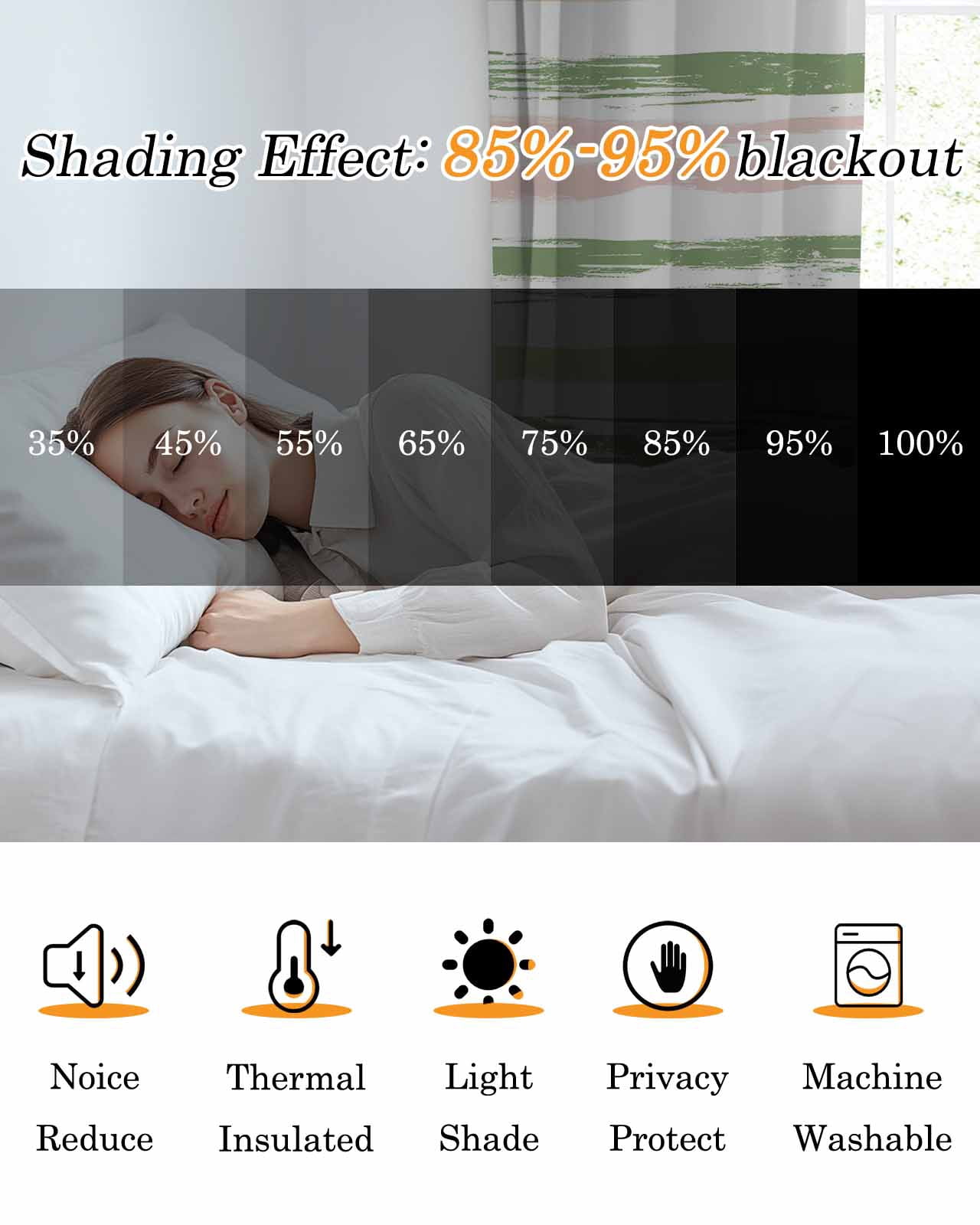 Blackout Curtains 45 Inches Long for Bedroom, Thermal Insulated Room Darkening Black Out Window Curtain Panels Grommet Drapes for Living Room