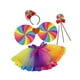 thumbnail image 5 of Disfraz infantil de malla, cómodo, con capas de arcoíris, para mascaradas navideñas. 4 piezas, 5 of 8