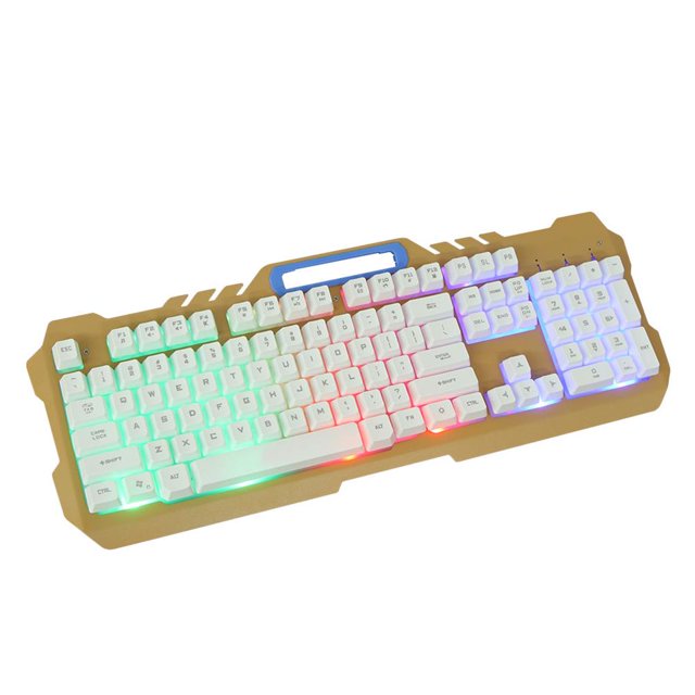 Moyic RGB LED USB Juego de teclado y mouse para PC Laptop One Reino Unido Juegos de teclado y mouse para computadora blanco