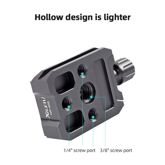 XILETU QR Plate Clamp,1/4-inch Screw Compatible Aluminum Alloy Quick With Rs2/rsc2/rs3 Qr Clamp With Qr Plate Slot 3/8-inch Qr Plate Qr-40s Aluminum Alloy 3/8-inch 1/4-inch Screw Alloy Quick Release