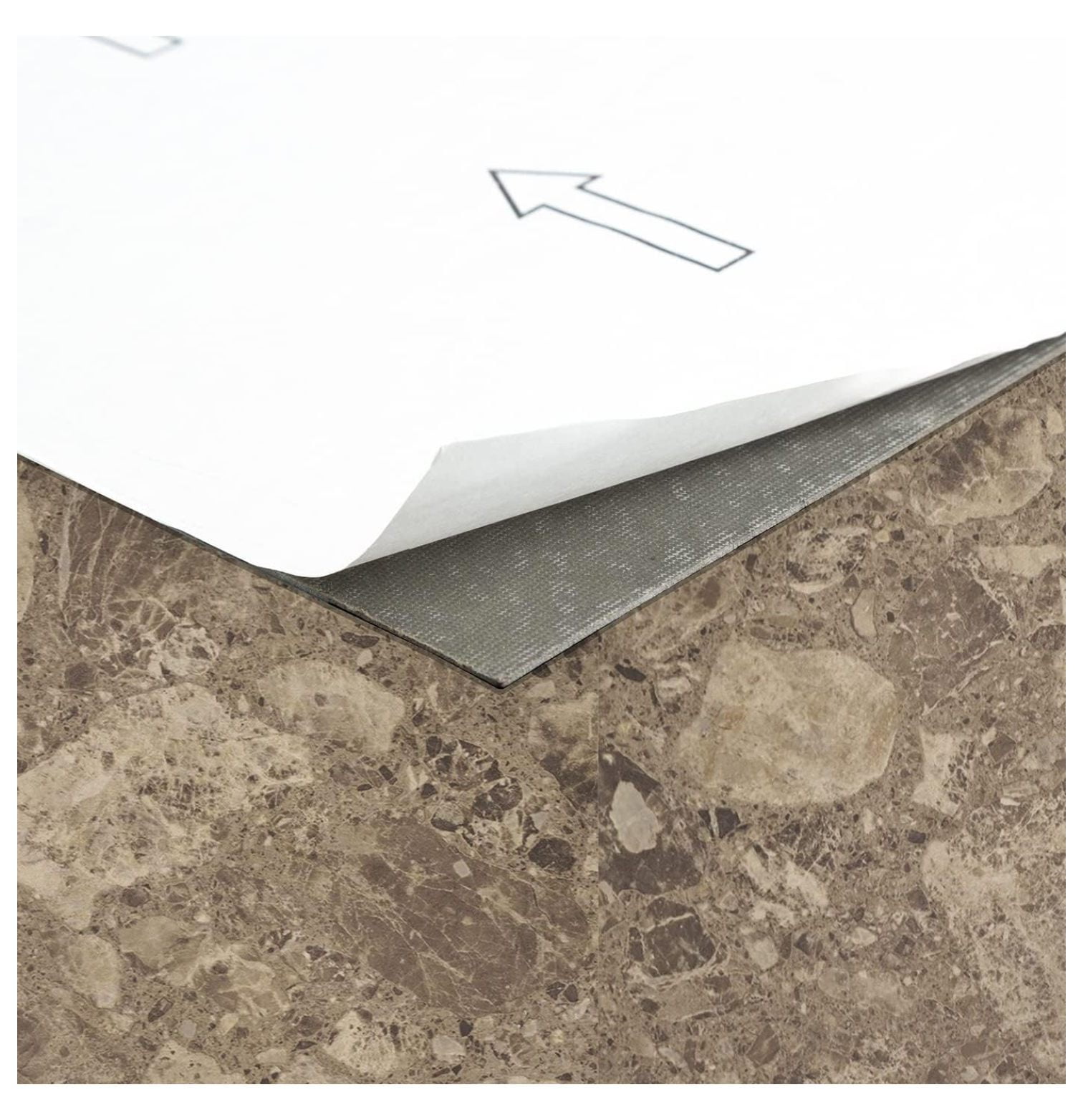 Brown Marble Brown Vinyl Floor Tiles Self Stick Peel Flooring 12" x 12", 1-Pack (20 Pieces)
