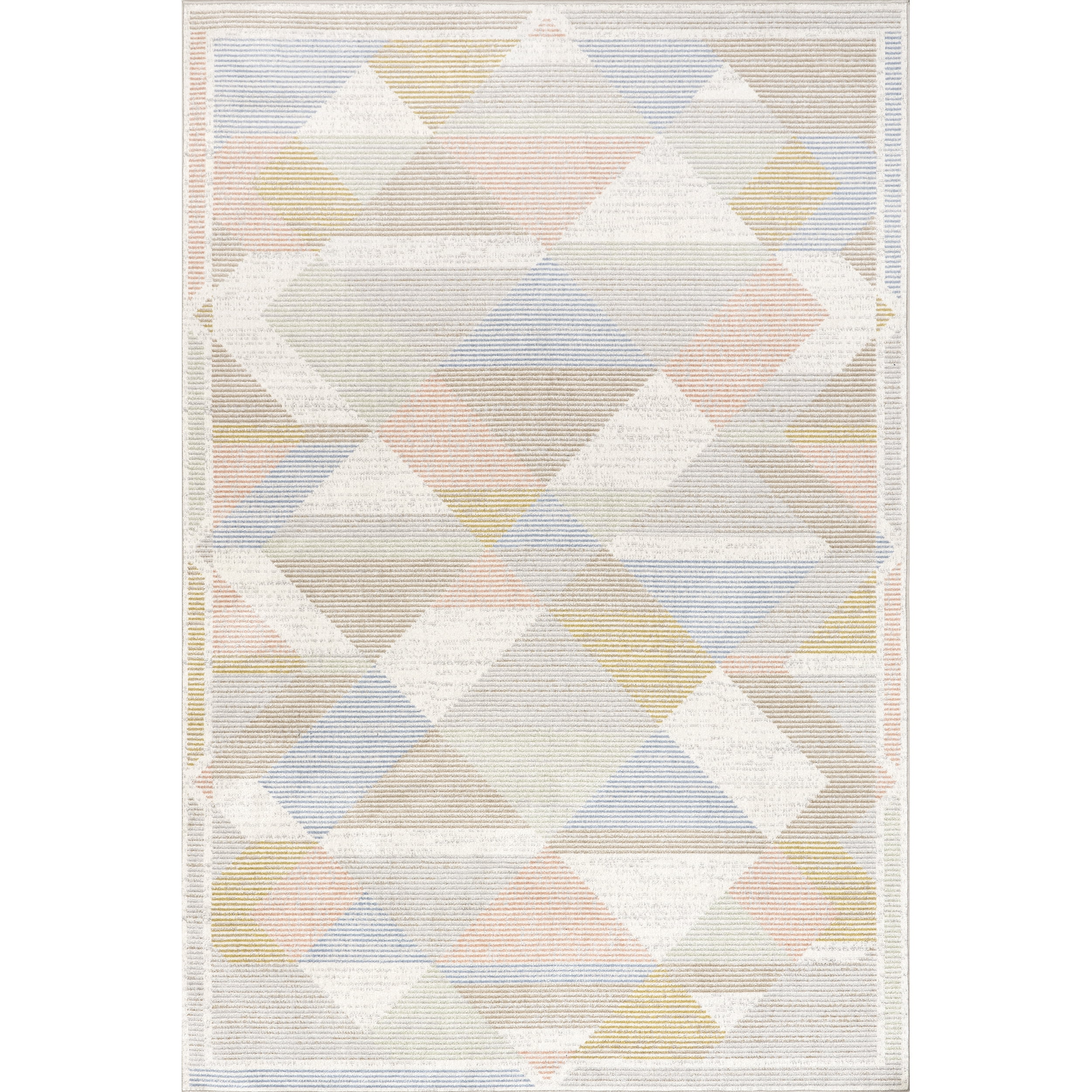 nuLOOM Ophelia Vintage Geometric Machine Washable Area Rug, 4' x 6', Beige