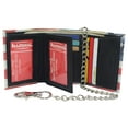 thumbnail image 3 of Mens Chain Biker Genuine Leather Classic Trifold Logo Wallets, 3 of 30