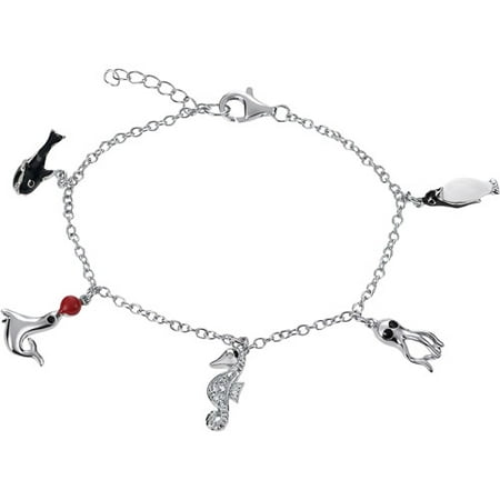 Brinley Co. Women's Sterling Silver Sea Life Bracelet, 8