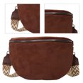 thumbnail image 3 of husxh Women Trendy Crossbody Bag Pu Leather Chest Bag Stylish Hobo Bag Solid Color Half Moon Crossbody Bag Adjustable Wide Strap Ladies Commuting Bag, 3 of 9