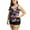 Black, variant on Kmdttou One Piece Swimsuit Women Ladies Fashion Multicolor Print Back Cutout Swimming Trunks Sling Split Swimsuit on Clearance!