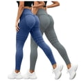thumbnail image 2 of felwors 2 Pack High Waist Anti Cellulite Leggings 3D Compression Tummy Control Yoga Pants Dark Blue for Size XXL, 2 of 4