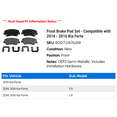 thumbnail image 2 of Front Brake Pad Set - Compatible with 2014 - 2016 Kia Forte 2015, 2 of 2