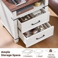 thumbnail image 5 of Leyaoyao 2 Drawers Nightstand Set of 2, Farmhouse Bedside Table with Charging Station, Mid Century End Table for Living Room, Bedroom, White, 5 of 8