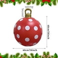 thumbnail image 3 of DAMAI 23.6 Inch Giant PVC Inflatable Christmas Ball Ornaments,Red and White Striped Dots Inflatable Christmas Ball Ornaments for Xmas Outside Holiday Lawn Porch Decorations, 3 of 7