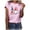 Pink, variant on ICHUANYI Valentine's Day Fashion Tees Womans T-Shirt Causal Crew Neck Cute Print Shirts Short Sleeve Tops
