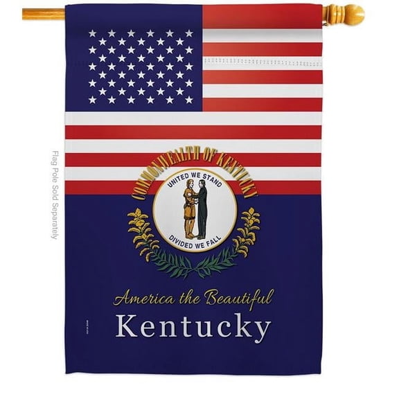 Americana Home & Garden H140569-BO 28 x 40 in. USA Kentucky American State Vertical House Flag with Double-Sided Decorative Banner Garden Yard Gift