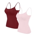 thumbnail image 3 of Jalioing 2 Pack Tank Top Womens Plus Size Camisole Top with Built in Bra Summer Spaghetti Strap Tees, 3 of 3