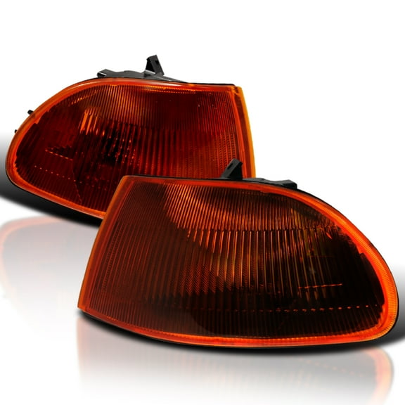 Spec-D Tuning Smoke Amber Lens Corner Lights Compatible with 1992-1995 Honda Civic 4Dr L R Pair Assembly