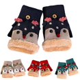 thumbnail image 4 of Otqutp Teen Girls Breathable Gloves Fingerless Texting Wool Gloves for Women and Men Winter Warm Knitted Convertible Mittens for Cold Weather(Red,One Size), 4 of 4