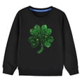 thumbnail image 1 of Posijego Chandails en Molleton pour Enfants de la Saint-Patrick Imprimé Trèfle Manches Longues Chandail pour Enfants, 1 of 4