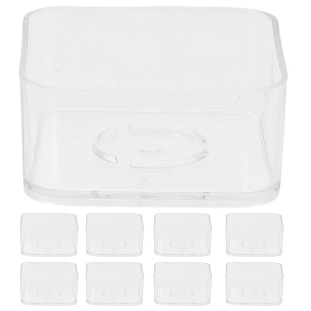 10 vasos de plástico transparente para velas de té, portavelas cuadrados, portavelas votivas, recipientes para velas, tarros de cera para hacer velas tú mismo