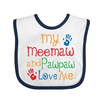 Inktastic My Meemaw and Pawpaw Love Me Boys or Girls Baby Bib