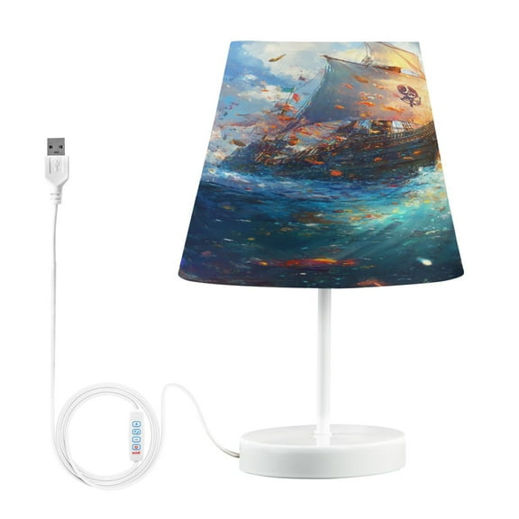 YAZAOO Table Lamp Creative Whimsical Pirate Dream Pattern Simple Pattern Night Light