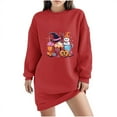 thumbnail image 1 of Pisexur Robes de Noël pour Femmes, Robe Chandail en Molleton à Col Rond Imprimé Verres de Vin Tendance, Robe de Fête Décontractée à Manches Longues, Robe de Vacances de Noël Mini Robe, 1 of 4