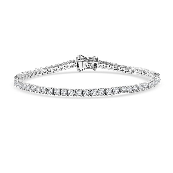 Shop LC Moissanite 6.00 ctw Bracelet in Rhodium Over Sterling Silver 8.00 In