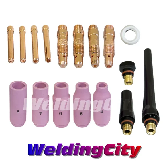 Weldingcity® 17-Pcs Regular Setup Kit .040-1/8 Tig Welding Torch 17/18/26 T5 Usa
