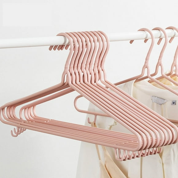 10pcs Plastic Clothes Hanger Traceless Non-slip Laundry Drying Rack for Home Wardrobe Closet