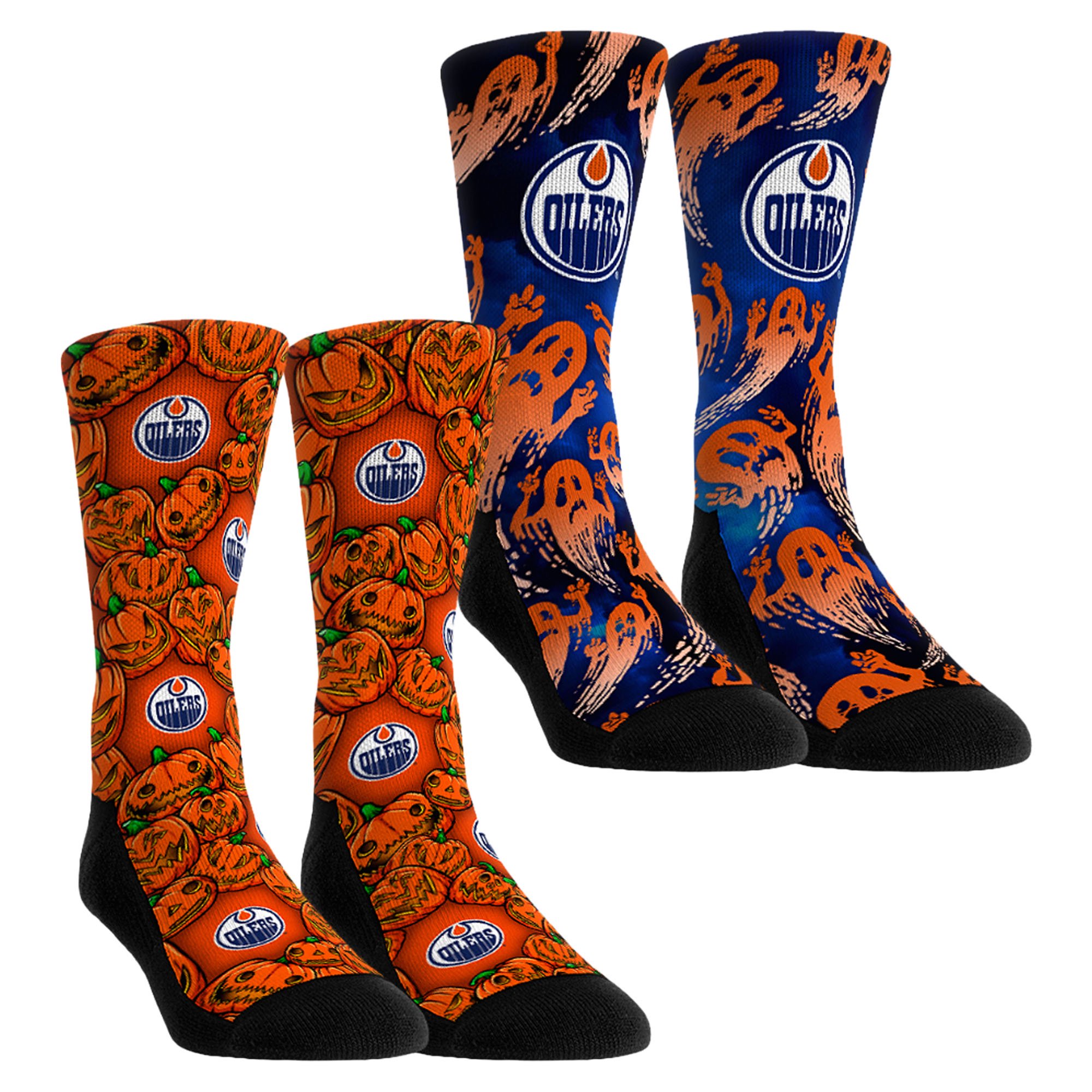 Youth Rock Em Socks Edmonton Oilers Halloween Crew Socks 2-Pack Set