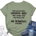 thumbnail image 3 of Camiseta con el alfabeto para mujer con cita peculiar, cuello redondo, mangas cortas, verde oliva, fuente negra, talla S Camiseta favorita para niños, 3 of 5