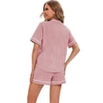 thumbnail image 5 of GEX 100% Cotton Pajamas for Women 2 Piece PJ Set Button-Down Short Sleeve Soft Knit Summer Sleepwear Loungewear Ash Pink S, 5 of 6