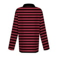 thumbnail image 4 of Pxiakgy Women's Polo Shirts Cotton 3-Button Long Sleeve Collared Tops Summer Cool Shirt Uniform Casual Shirts Women's Short Sleeved Slim Fit Casual Fashion Top Red 3Xl, 4 of 5