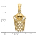 thumbnail image 3 of FB Jewels 14K Yellow Gold Polished Basketball and Net Charm Pendant, 3 of 4