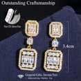 thumbnail image 4 of Cubic Zircon Square Dangle Drop Earring for Brides Costume Luxury Party Jewelry, 4 of 8