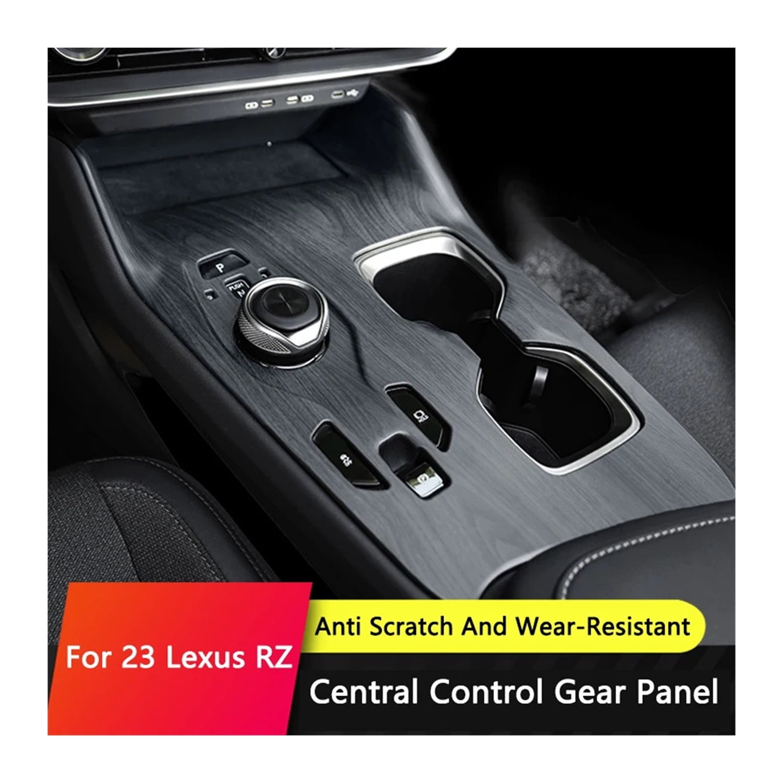 IRNUDENY Car Gear Shift Panel Decorative Sticker ABS Central Gear Panel Cover Trims Compatible for Lexus RZ 450e 2023 Interior Accessories