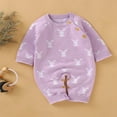 thumbnail image 2 of Combinaison d'Automne à Manches Longues pour Bébés Filles et Garçons, Col, Imprimé Cartoon Bunny, 2 of 7