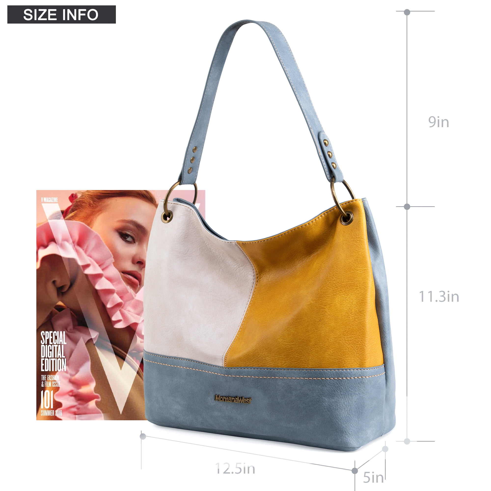 Montana West Purses for Women Hobo Shoulder Handbags with Zipper, Jean