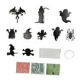thumbnail image 2 of 12 piezas colgantes que brillan en oscuridad, decoraciones de Halloween, letreros de patio con alambre, decoración de pared para , bar, jardín Negro, 2 of 8