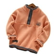 thumbnail image 2 of KYAIGUO Kids Toddler Sweat Top for Boys,Baby Fall Winter Long Sleeve Pullover Active Casual Thickened Warm Big Little Boys Fleece Sweatshirt for 2-12 Years, 2 of 7