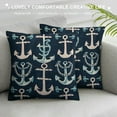 thumbnail image 3 of JEUXUS  Navy Blue Nautical Ocean Starfish Coral Seahorse Anchor Throw Pillow Covers, Ocean Nautical Gifts, Sea Animal Pillow Cases  Home Ship Sofa Decor, 3 of 5