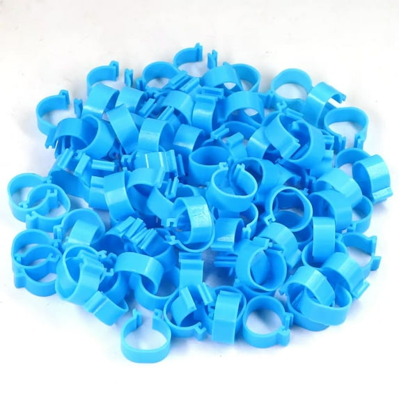 100 Pcs Inner Diameter 16/20/25mm For Poultry Without Text Animal Identification Tool Pigeon Bands Chicken Foot Ring Bird Leg Rings BLUE M