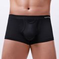 thumbnail image 2 of Penkiiy Mens Underwear Boxer Briefs Men's Color Briefs Fashion Underwear Personalized Mid-waist Hoop Panties Buttock Covering Briefs Black Underwear, 2 of 8