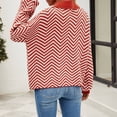 thumbnail image 3 of Gibobby Suéter Para Invierno Mujer de de moda para mujer con de manga larga con cuello en contraste(Rojo,XG), 3 of 5