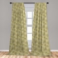 thumbnail image 2 of Geometric Window Curtains, Abstract Inspired Overlapping Curvy Stripes and Rounds Sun Art, Lightweight Decor 2-Panel Set with Rod Pocket, Pair of - 28"x63", Avocado Green and Green Brown, by Ambesonne, 2 of 3