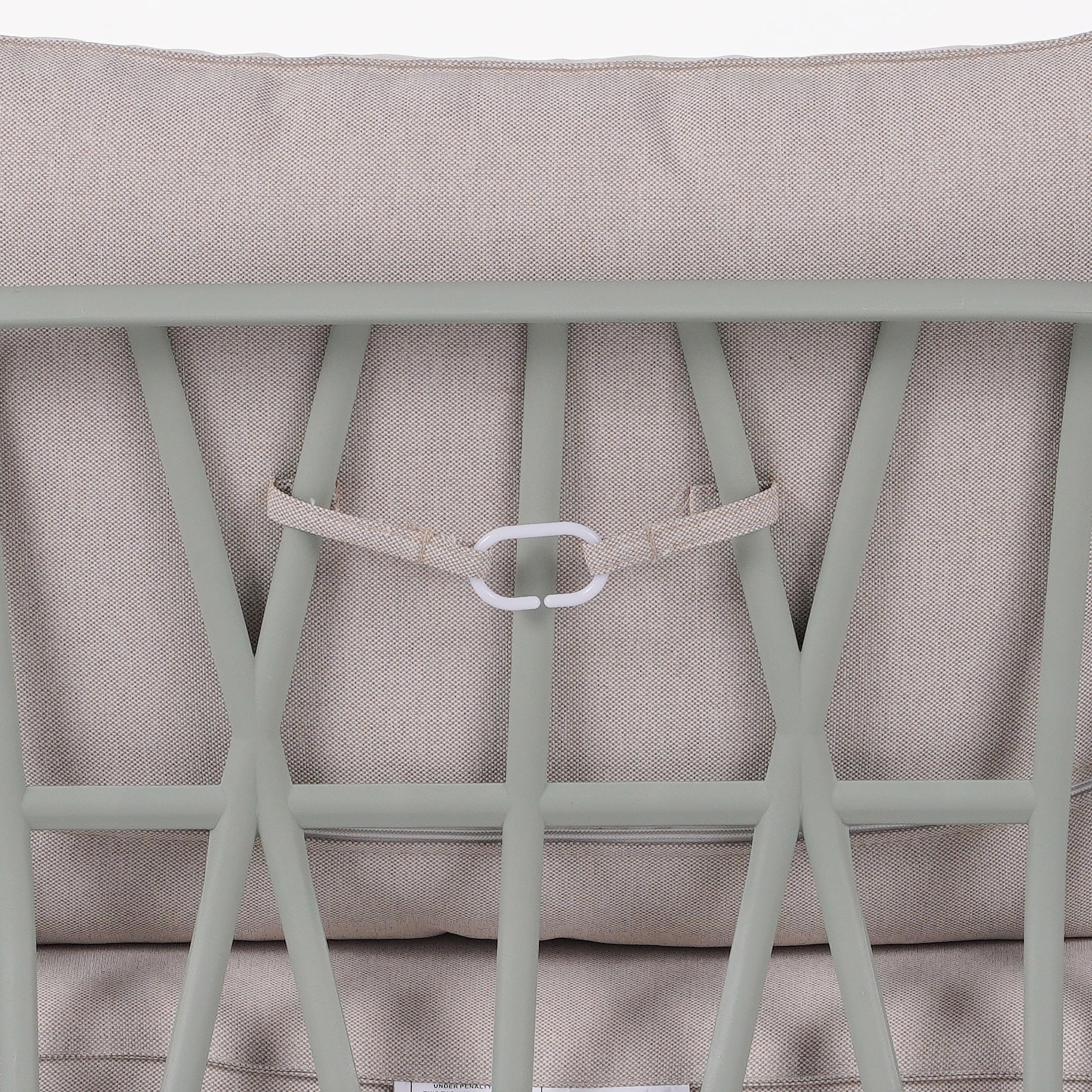 Modern Outdoor Patio Club Chairs with PP Frame, Weather-Resistant Design, Green+Beige, Set of 2