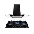 thumbnail image 1 of Combo Supra Parrilla y Campana de Pared 76 cm Negro con Cristal Curvo, 1 of 6