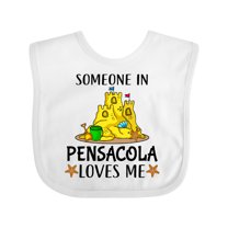 Inktastic Someone in Pensacola Loves Me Beach Vacation Boys or Girls Baby Bib